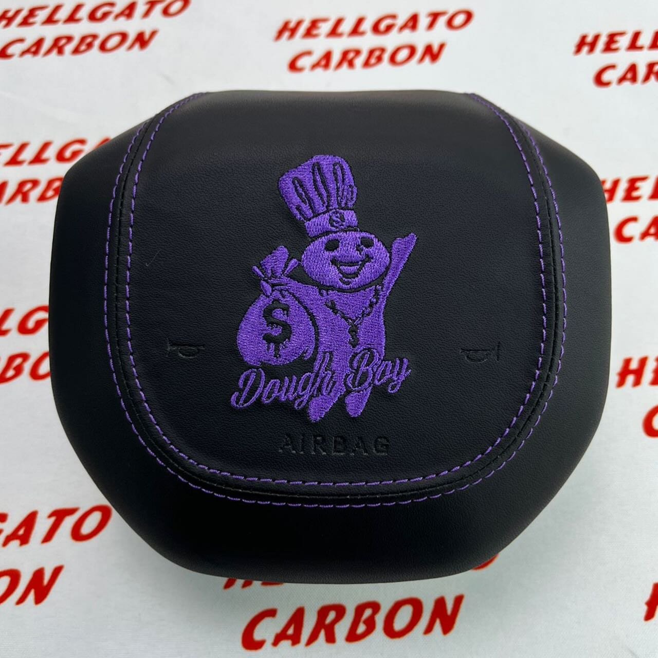 2019+ RAM 2500 6.7L Cummins Custom Purple Forged Carbon Fiber Steering Wheel | OEM Flat Bottom | Heated - Image 8