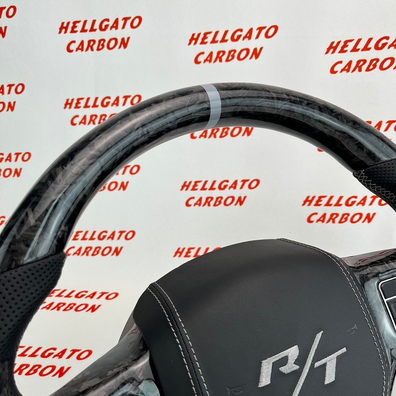 2012–2018 Dodge RAM 1500 Custom Black Forged Carbon Fiber Steering Wheel | OEM Flat Bottom | R/T Edition - Image 5