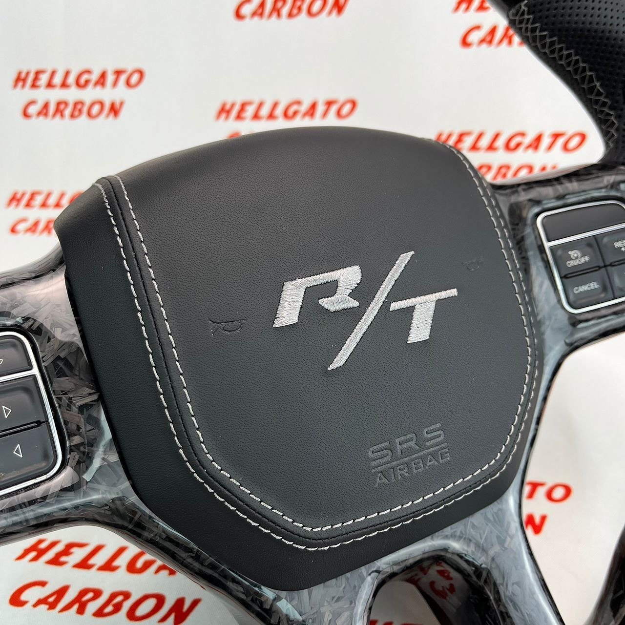 2012–2018 Dodge RAM 1500 Custom Black Forged Carbon Fiber Steering Wheel | OEM Flat Bottom | R/T Edition - Image 6
