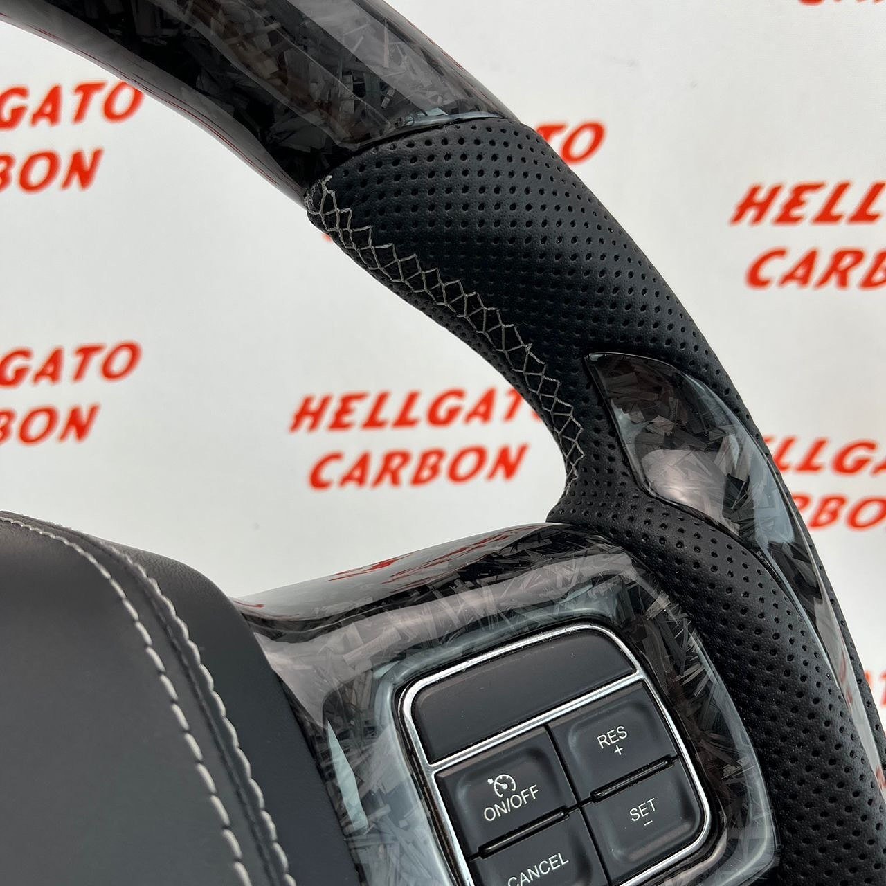 2012–2018 Dodge RAM 1500 Custom Black Forged Carbon Fiber Steering Wheel | OEM Flat Bottom | R/T Edition - Image 8