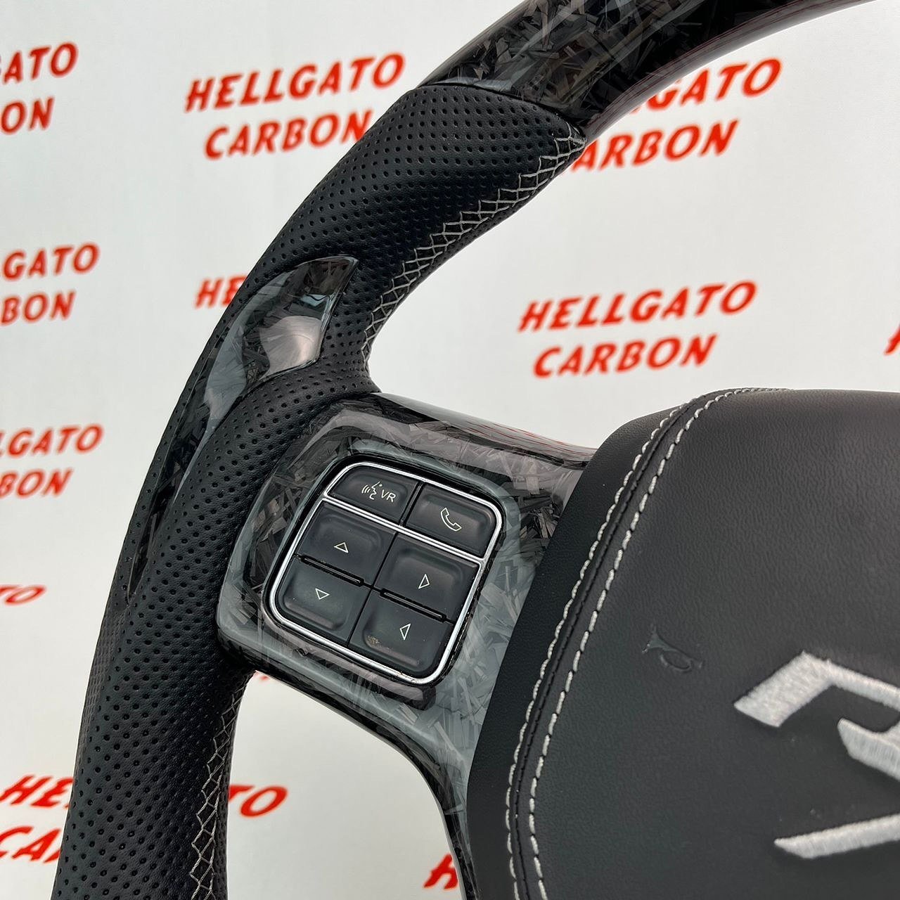 2012–2018 Dodge RAM 1500 Custom Black Forged Carbon Fiber Steering Wheel | OEM Flat Bottom | R/T Edition - Image 9