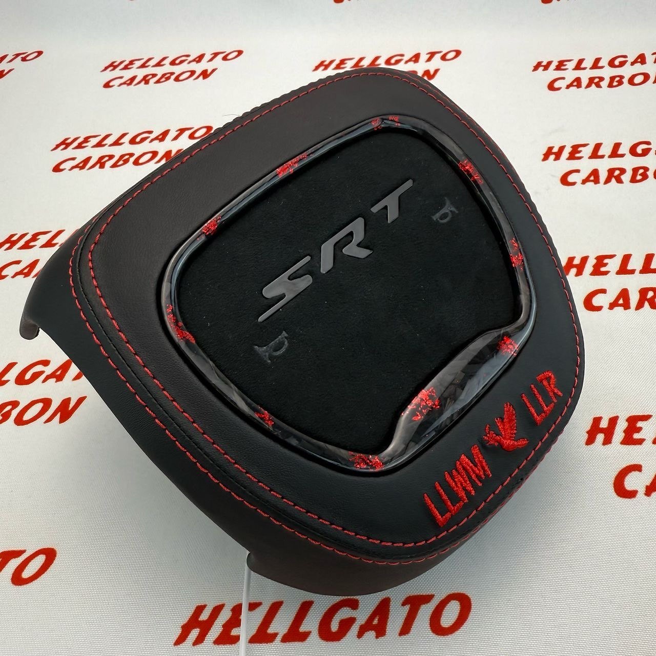 2014–2025 Jeep Grand Cherokee SRT Custom Red Forged Carbon Fiber Steering Wheel | OEM Flat Bottom | Heated | LED Shift Lights | RGB SRT Logo - Image 14