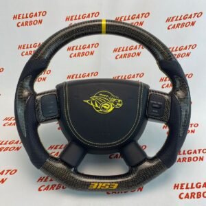 2005 RAM 1500 Custom Gold Reflective Carbon Fiber Steering Wheel | Flat Bottom OEM | Rumble Bee Edition