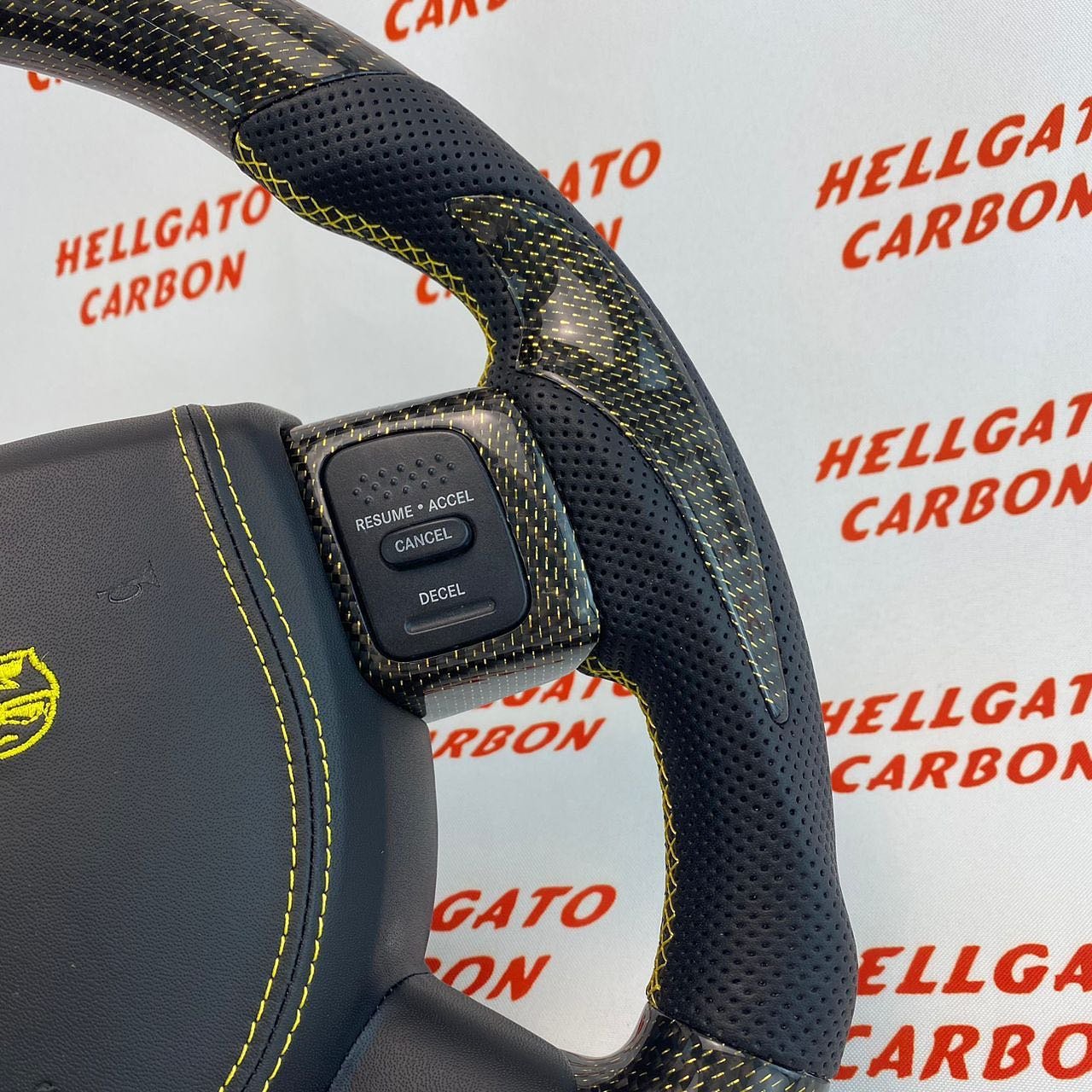 2005 RAM 1500 Custom Gold Reflective Carbon Fiber Steering Wheel | Flat Bottom OEM | Rumble Bee Edition - Image 7