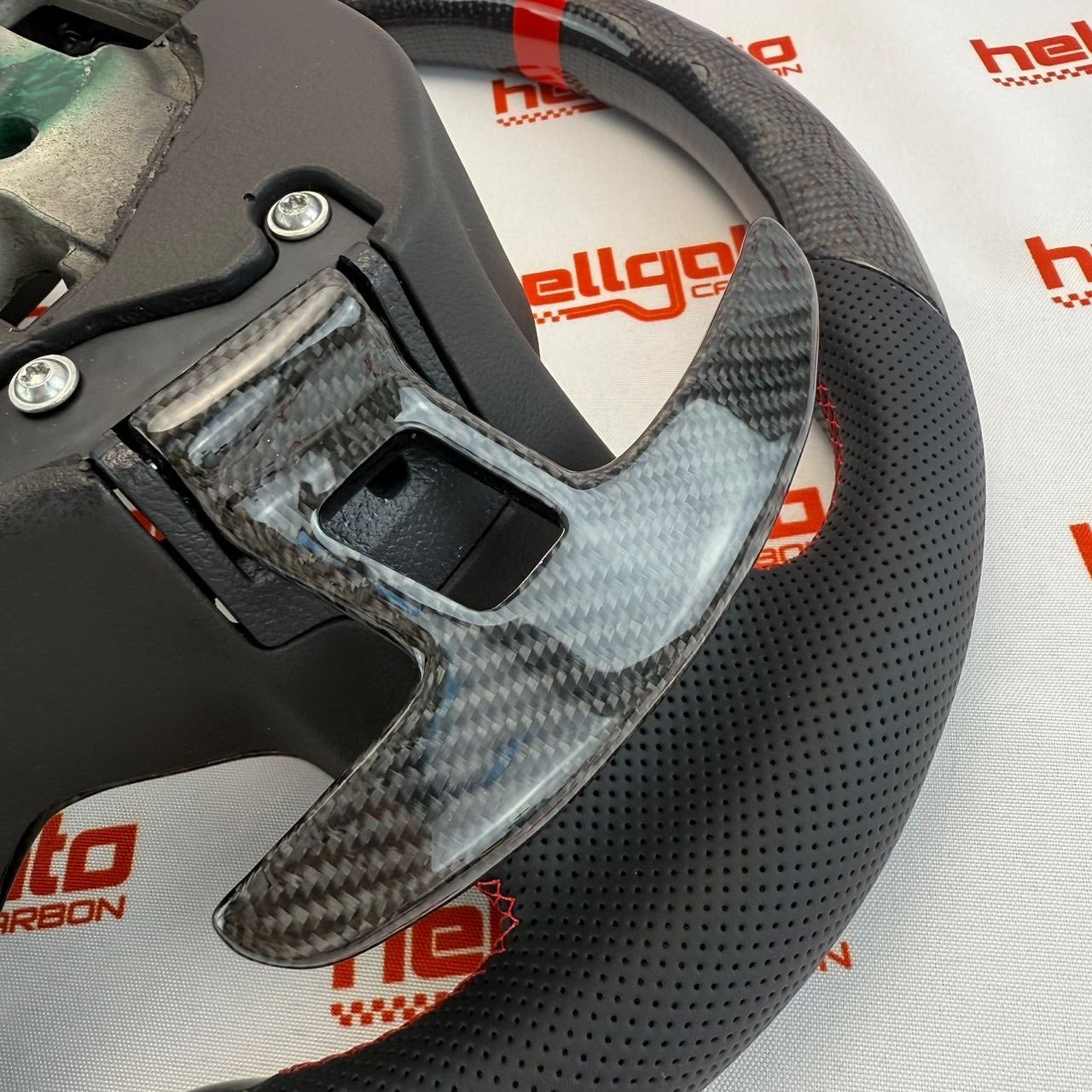 Elite OEM-Style Gloss Black Carbon Fiber Shelby Steering Wheel for 2021+ Ford F-150 & Shelby Raptor - Image 4
