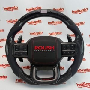 Ultimate OEM-Style Gloss Black Carbon Fiber LED Steering Wheel for 2021–2025 Ford F-150 Raptor