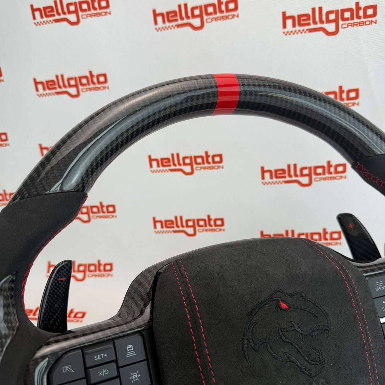 Ultimate OEM-Style Heated Gloss Black Carbon Fiber Steering Wheel for 2021–2025 Ford F-150 Raptor - Image 6