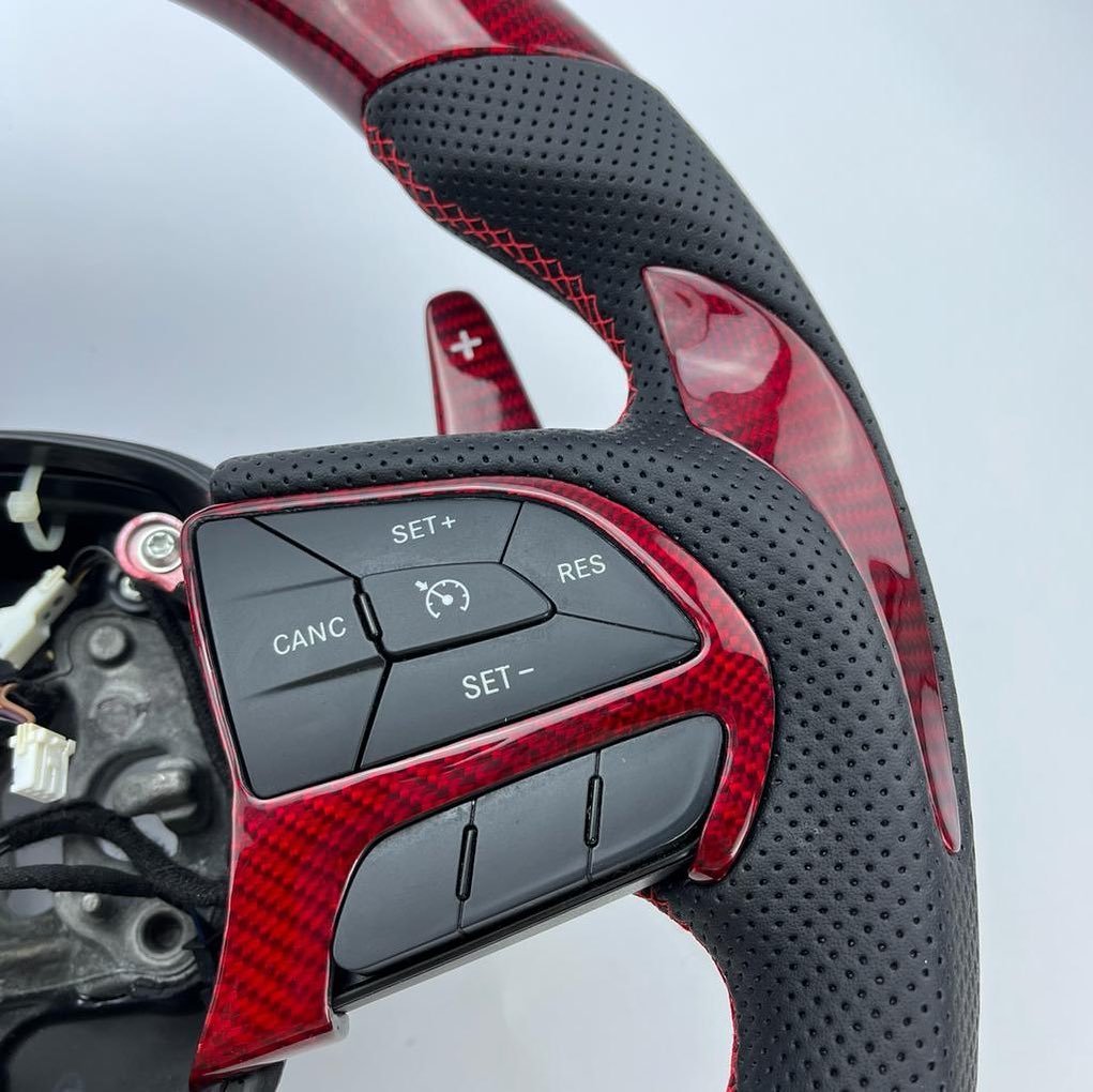 Premium Red Carbon Fiber LED Steering Wheel for 2015–2023 Dodge Challenger SRT/392 - Image 4