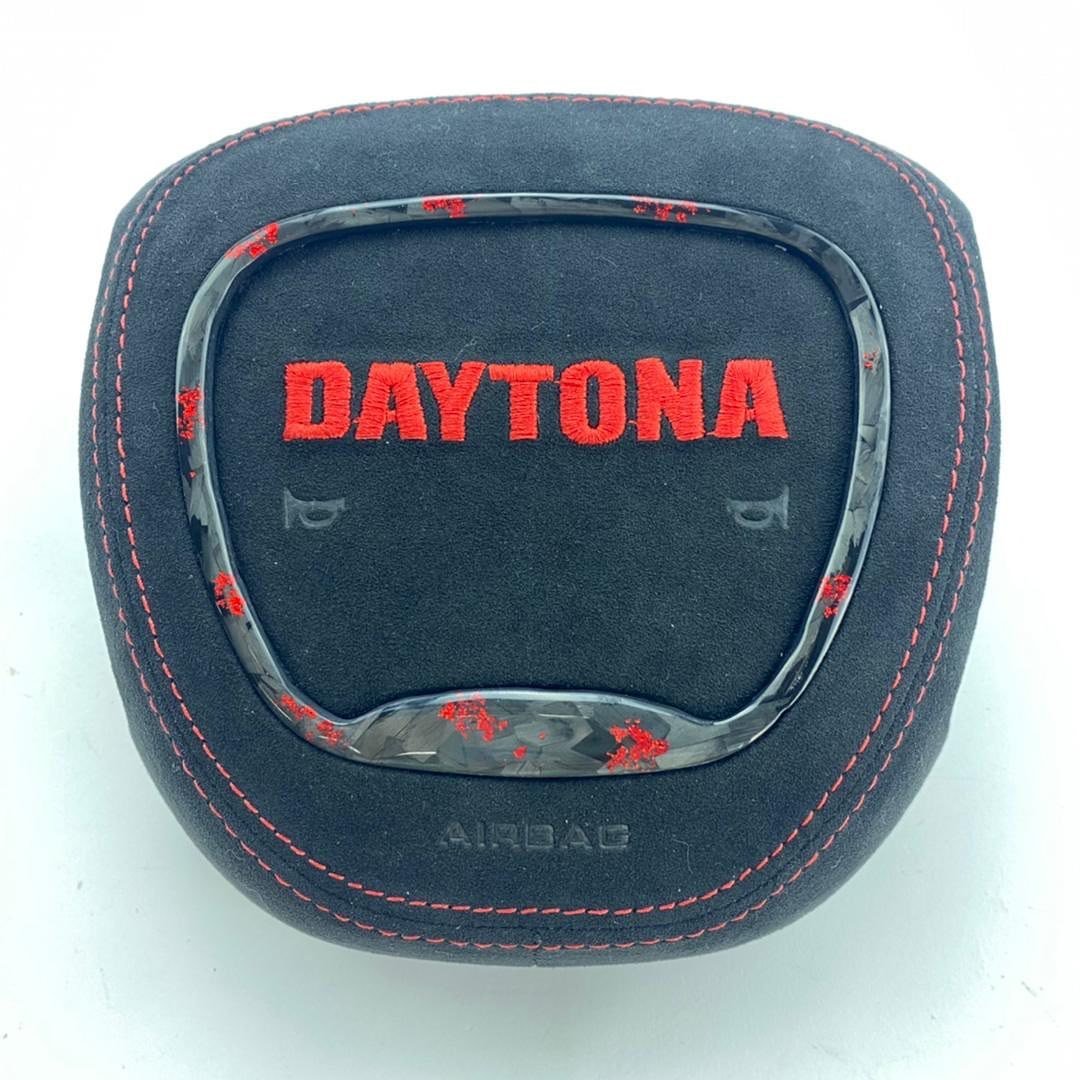 One-of-One Red Forged Carbon Fiber LED Steering Wheel with Daytona Airbag Cover - Image 8