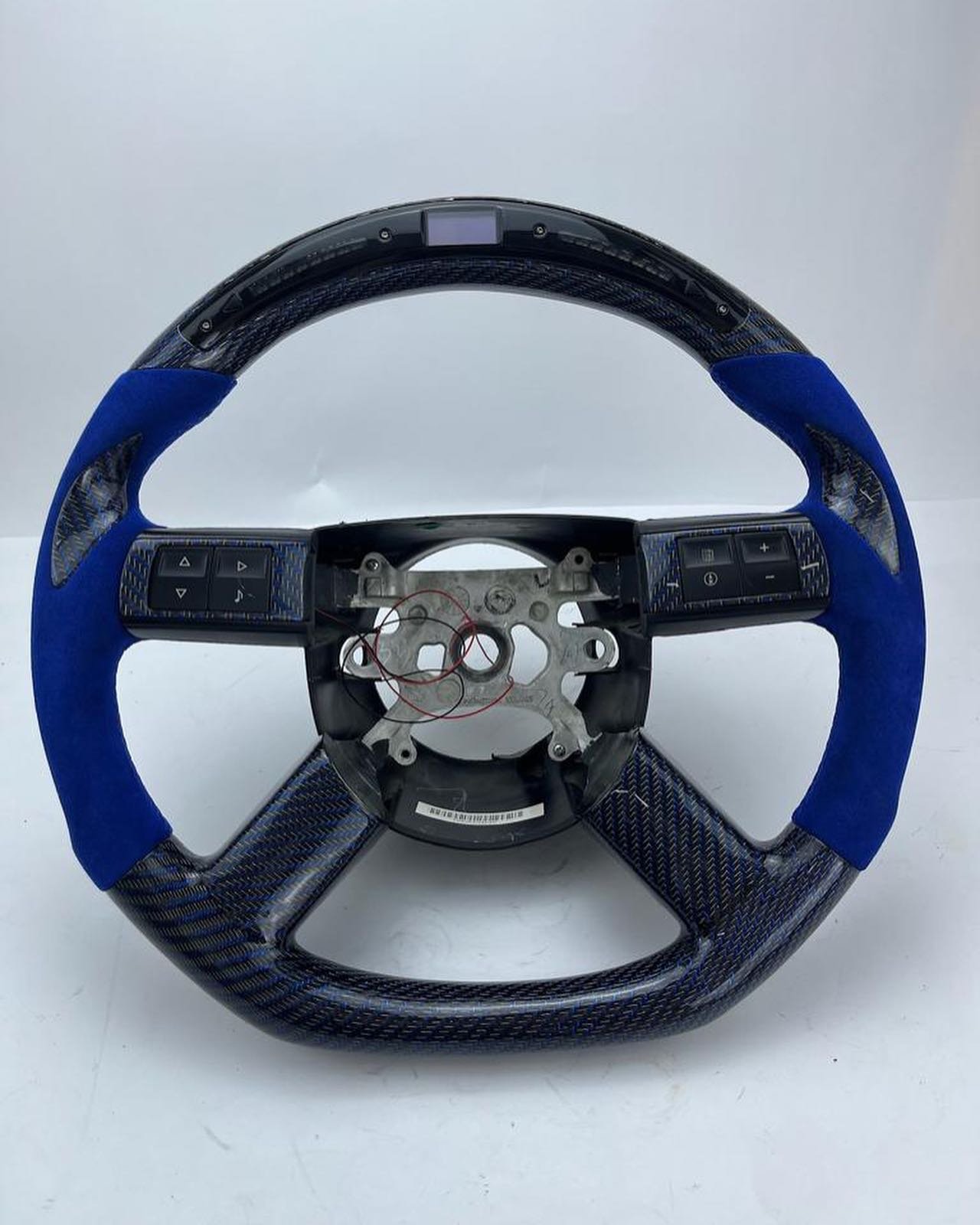 2008–2010 Dodge Challenger Full Custom OEM Blue Reflective Carbon Steering Wheel – R/T Edition - Image 3
