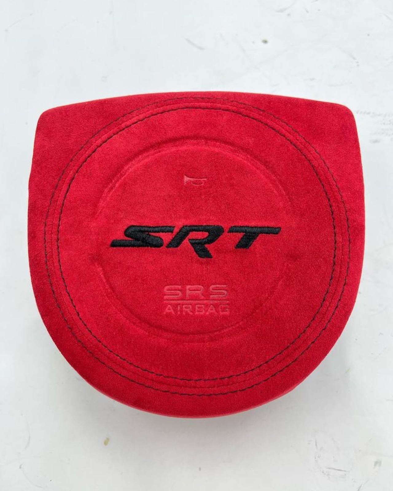 First-Gen Dodge Challenger Full Custom OEM Carbon Fiber Steering Wheel – Red Alcantara Edition - Image 5