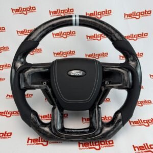2015–2020 Ford F-150 Custom Black Forged Carbon Fiber Steering Wheel | OEM Flat Bottom | Ford Performance Edition