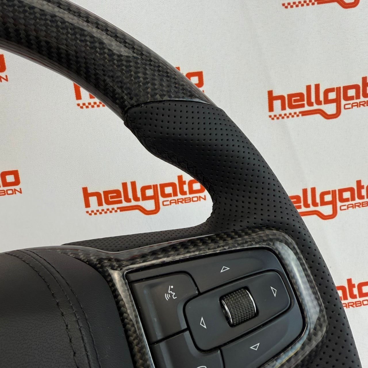 2020 GMC Sierra 1500 Custom Gloss Black Carbon Fiber Steering Wheel | Genuine OEM Flat Bottom | Heated | AT4 Edition - Image 7