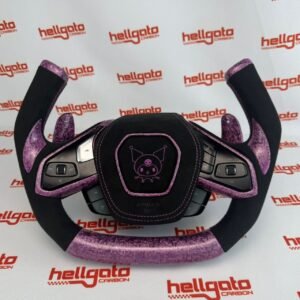 Chevrolet Corvette C8 Custom Purple Forged Carbon Fiber OEM Steering Wheel | Fighter Jet Style | Heated | Italian Alcantara
