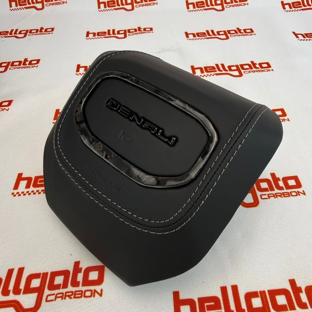 2022 GMC Sierra 2500 Custom Black Forged Carbon Fiber Steering Wheel | Genuine OEM Flat Bottom | Heated | Denali Edition - Image 17