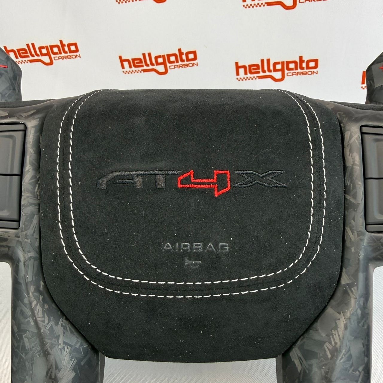 2026 GMC Sierra 1500 Custom Matte Black Forged Carbon Fiber Steering Wheel | OEM Flat Bottom | Heated | AT4X | AEV Edition - Image 4