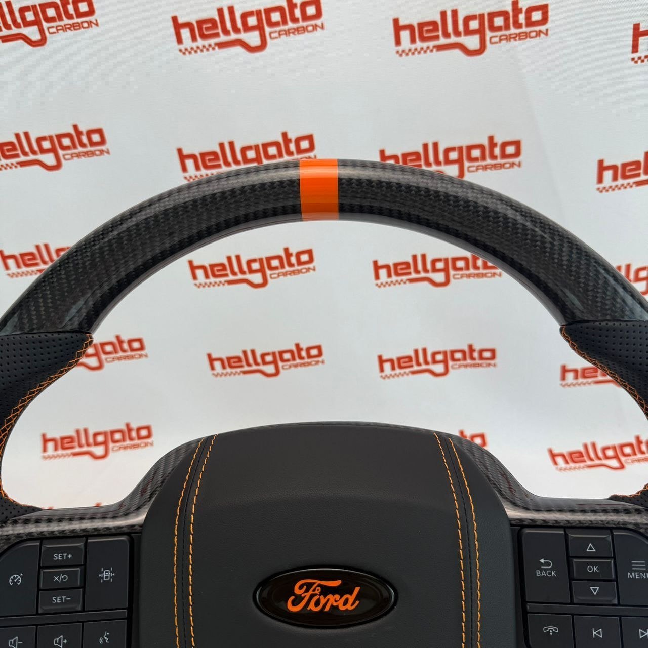 Premium OEM-Style Gloss Black Carbon Fiber Steering Wheel for 2021+ Ford F-150 - Image 2