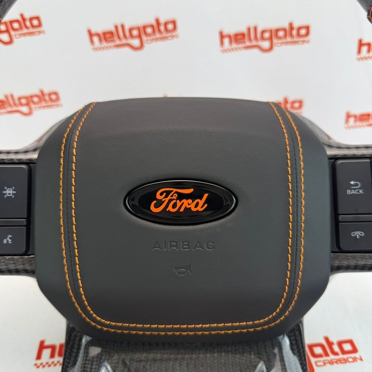 Premium OEM-Style Gloss Black Carbon Fiber Steering Wheel for 2021+ Ford F-150 - Image 5