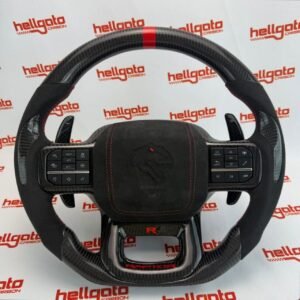 Ultimate OEM-Style Heated Gloss Black Carbon Fiber Steering Wheel for 2021–2025 Ford F-150 Raptor