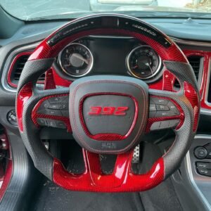 Premium Red Carbon Fiber LED Steering Wheel for 2015–2023 Dodge Challenger SRT/392