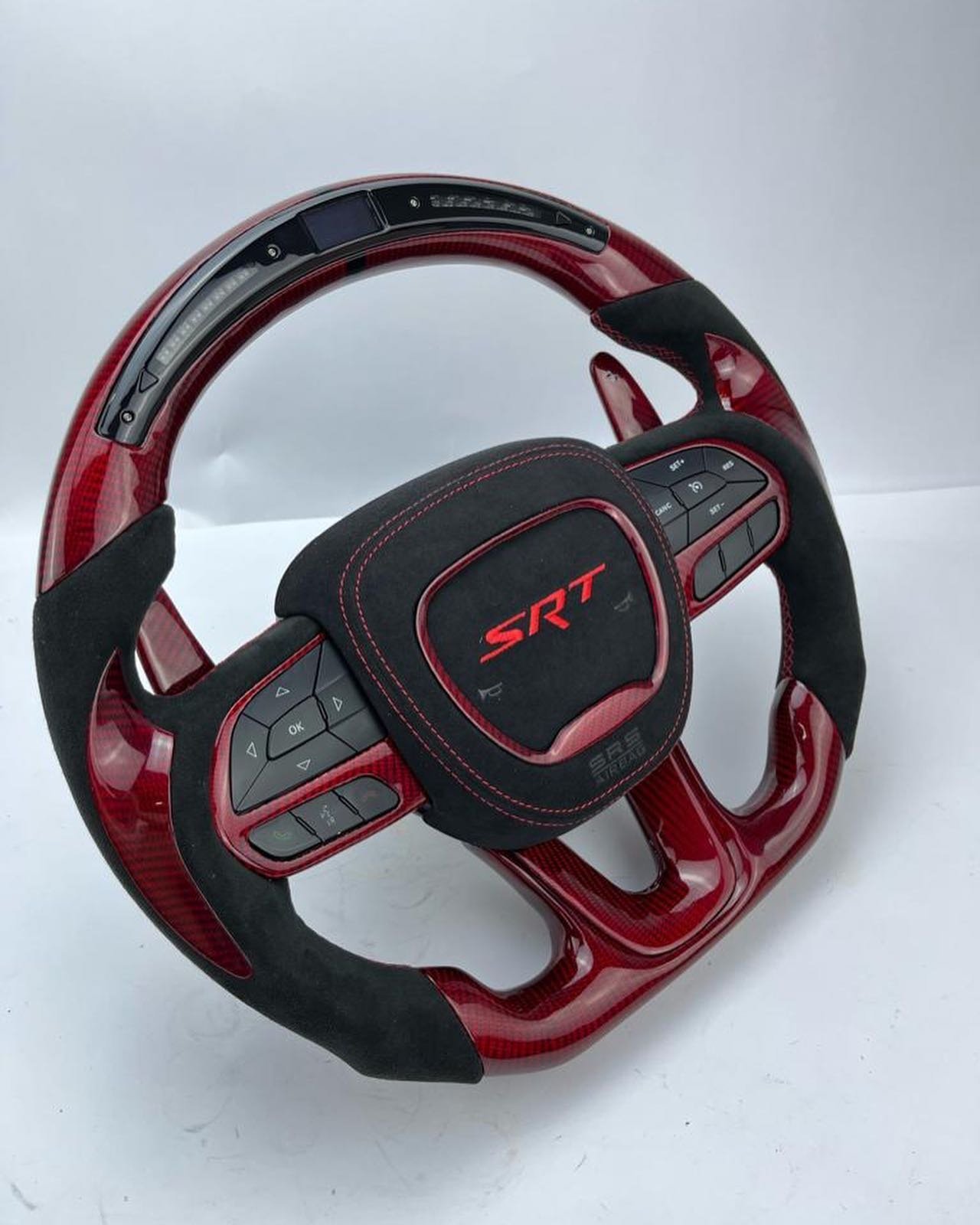 Hellgato 2.0 Full Custom Red Carbon OEM Steering Wheel for Dodge Challenger - Image 2
