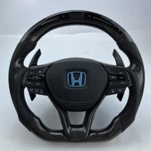 Custom Honda Accord OEM Carbon Fiber Steering Wheel – Flat Bottom | LED Shift Lights | Performance Upgrade