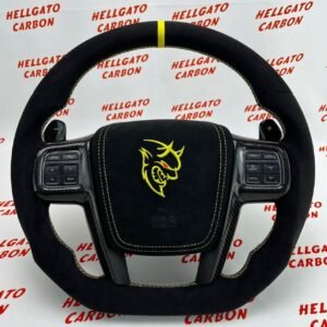 Custom 2011–2014 Chrysler 300 OEM Steering Wheel – Flat Bottom | Black Italian Alcantara | Carbon Fiber | SRT Paddle Shifters