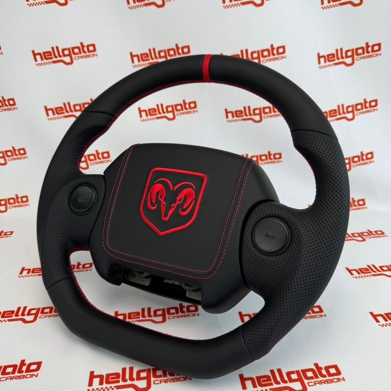 Custom 1994–1997 Ram 3500 OEM Steering Wheel – Red Leather Edition - Image 7