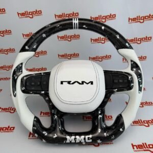 Full Custom 2026 Ram 3500 OEM Steering Wheel – Silver Forged Carbon Edition