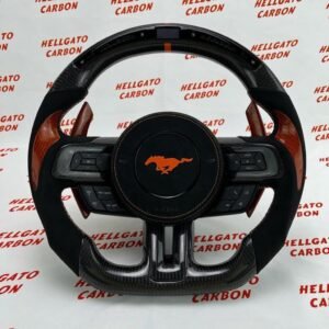 Full Custom 2016 Mustang OEM Carbon Fiber Steering Wheel – Orange Edition