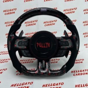 Full Custom 2019 Mustang OEM Red Forged Carbon Fiber Steering Wheel