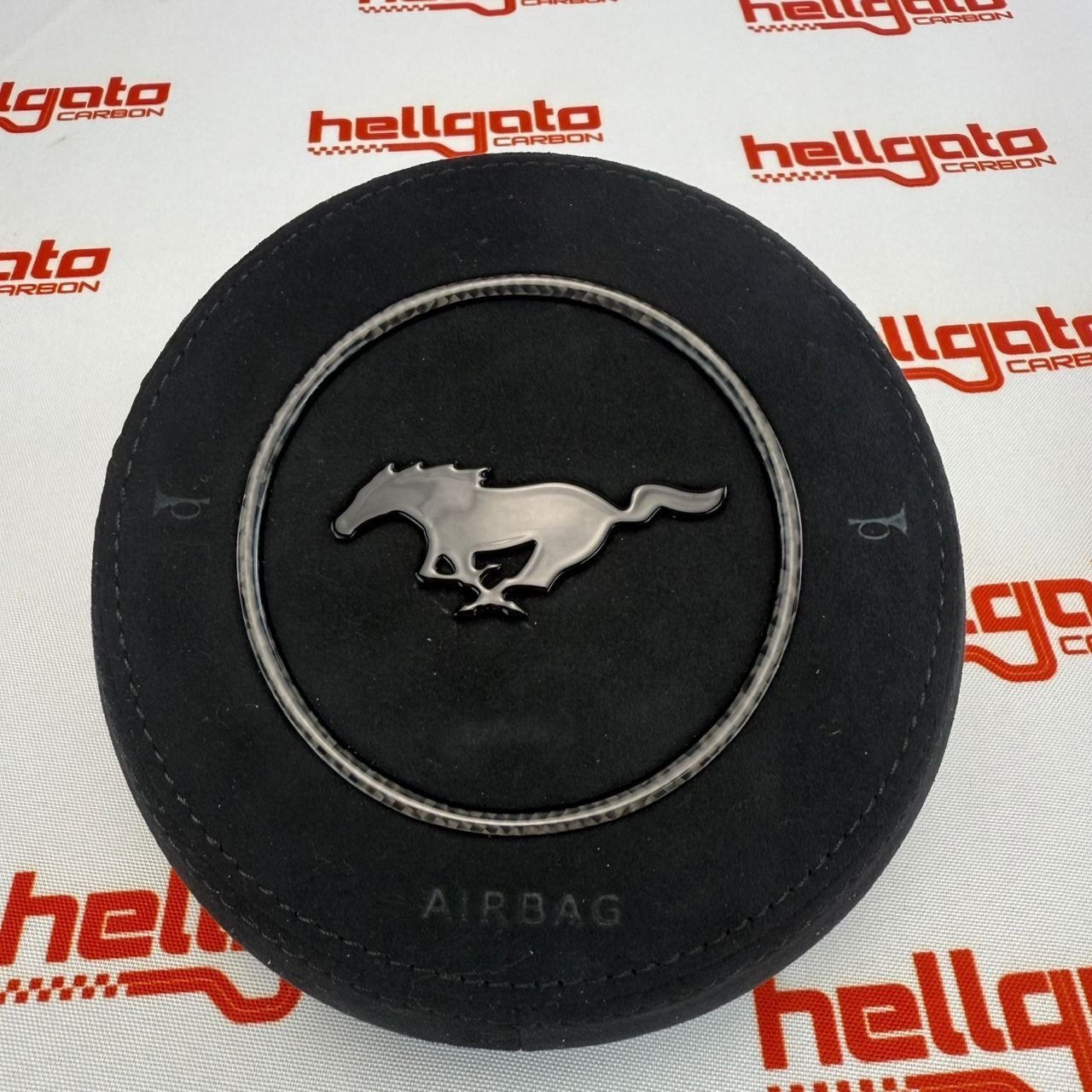 Custom 2018–2023 Mustang OEM Gloss Black Carbon Steering Wheel – White Edition - Image 10