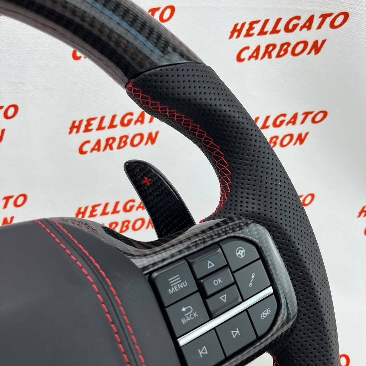 2021+ Ford F-150 Shelby Raptor Custom Gloss Black Carbon Fiber Steering Wheel | OEM Flat Bottom | Shelby Edition - Image 7