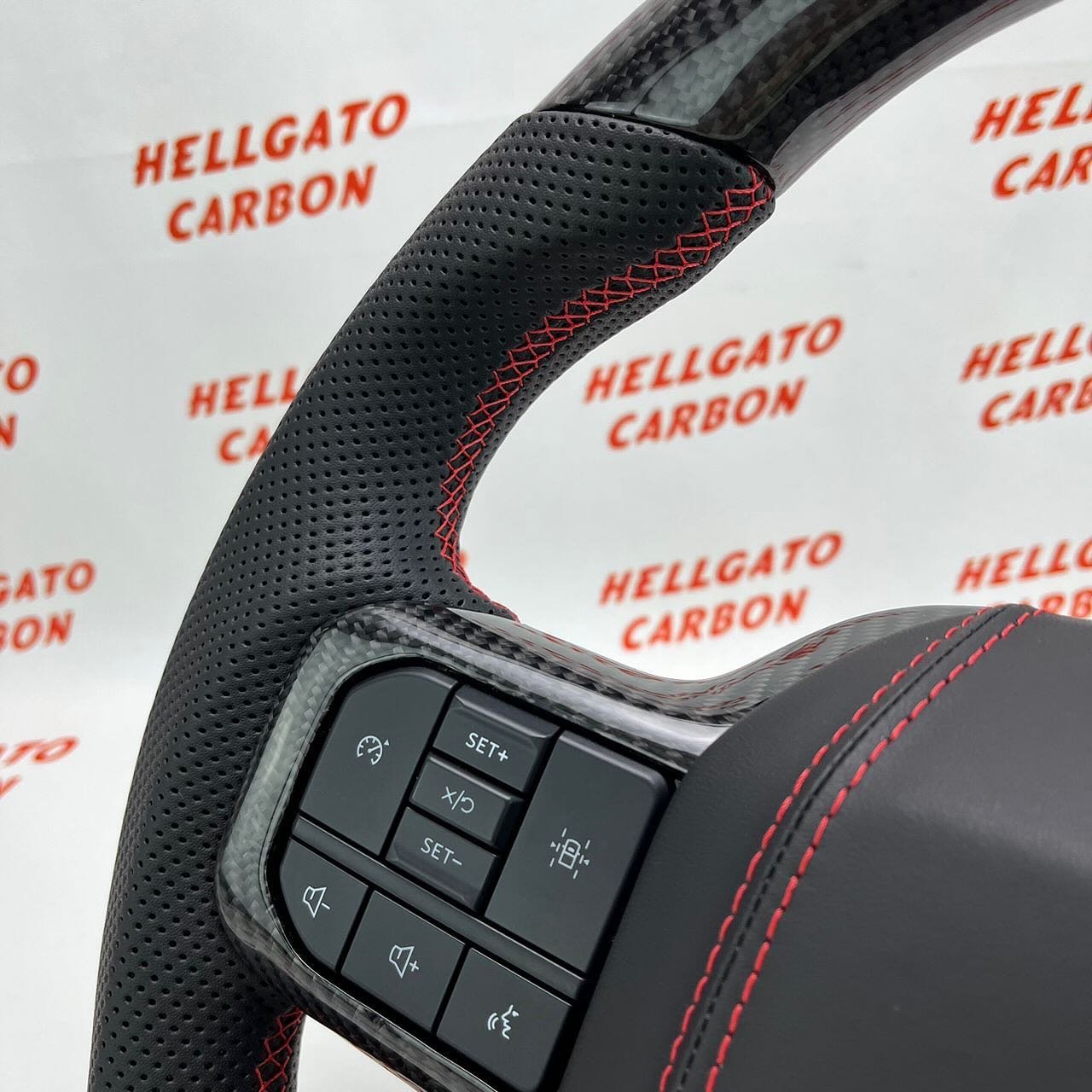 2021+ Ford F-150 Custom Gloss Black Carbon Fiber Steering Wheel | OEM Flat Bottom | Shelby Edition - Image 8
