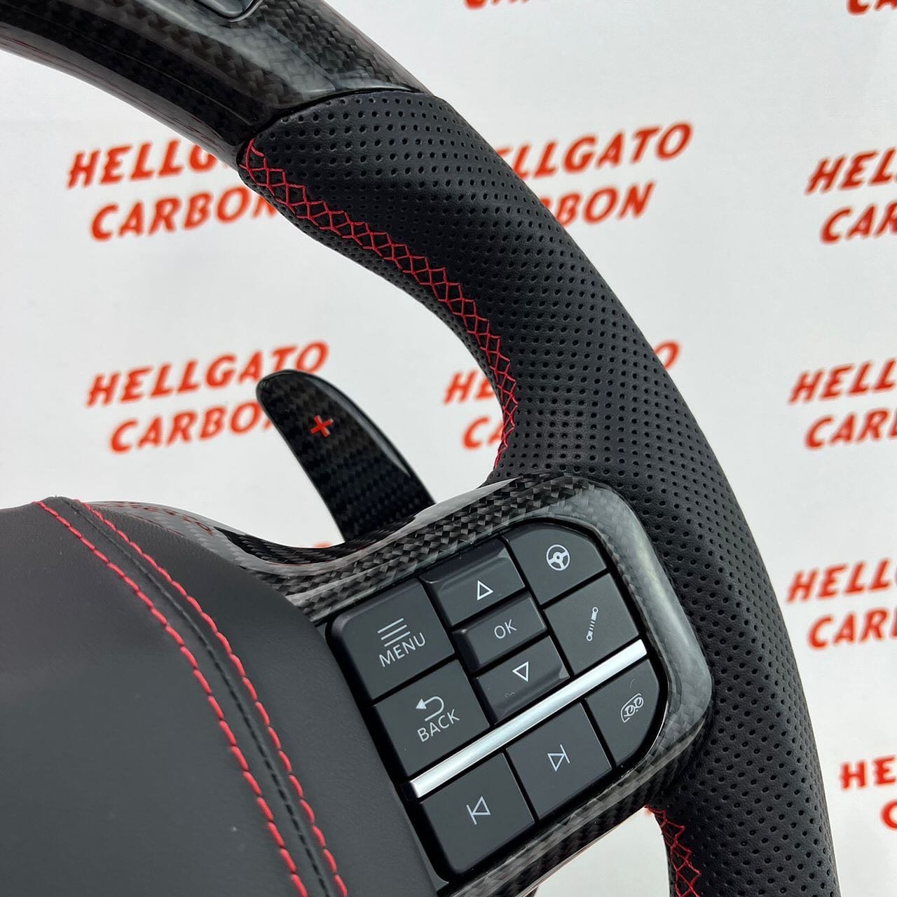 2021+ Ford F-150 Raptor Shelby Custom Gloss Black Carbon Fiber Steering Wheel | OEM Flat Bottom | LED Shift Lights | Shelby Edition - Image 7