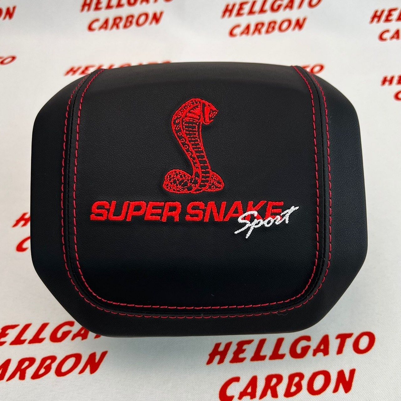 2021+ Ford F-150 Shelby Raptor Custom Red Forged Carbon Fiber Steering Wheel | OEM Flat Bottom | LED Shift Lights | Super Snake Shelby Edition - Image 9