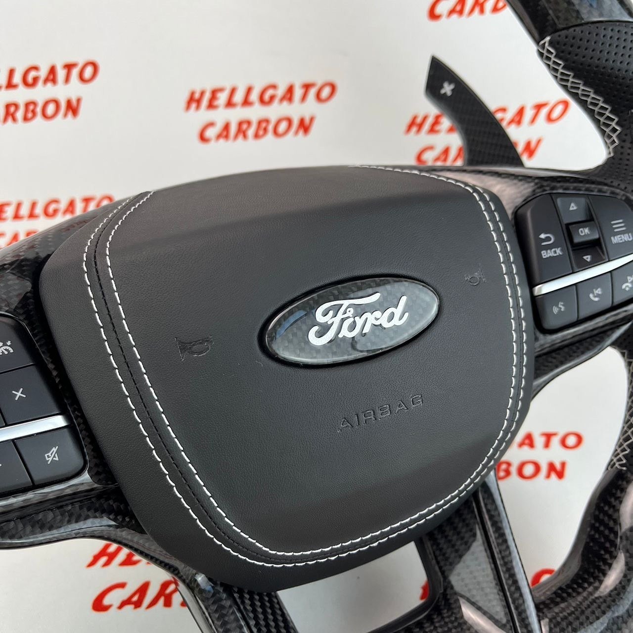 Custom 2022 Ford Explorer ST Carbon Fiber Steering Wheel - Image 5