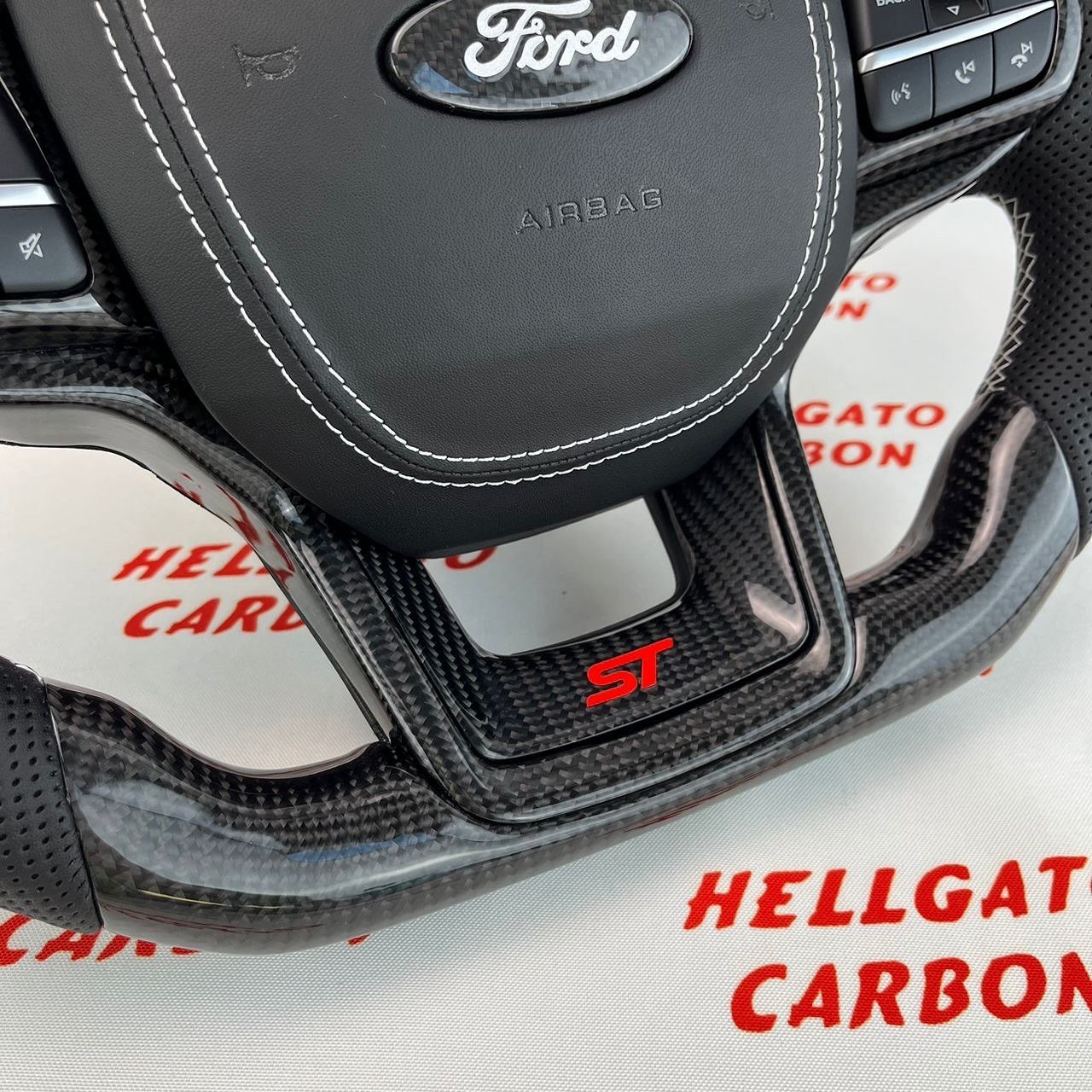 Custom 2022 Ford Explorer ST Carbon Fiber Steering Wheel - Image 6